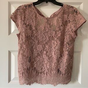 Abercrombie & Fitch Pink Lace Blouse
